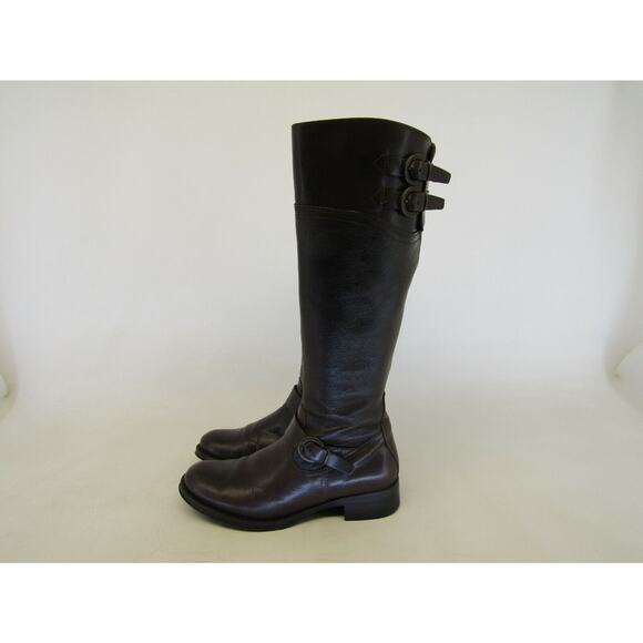 ALDO Womens Size 36 EUR Brown Leather Zip Buckle Knee High Fashion Boots - Picture 1 of 11
